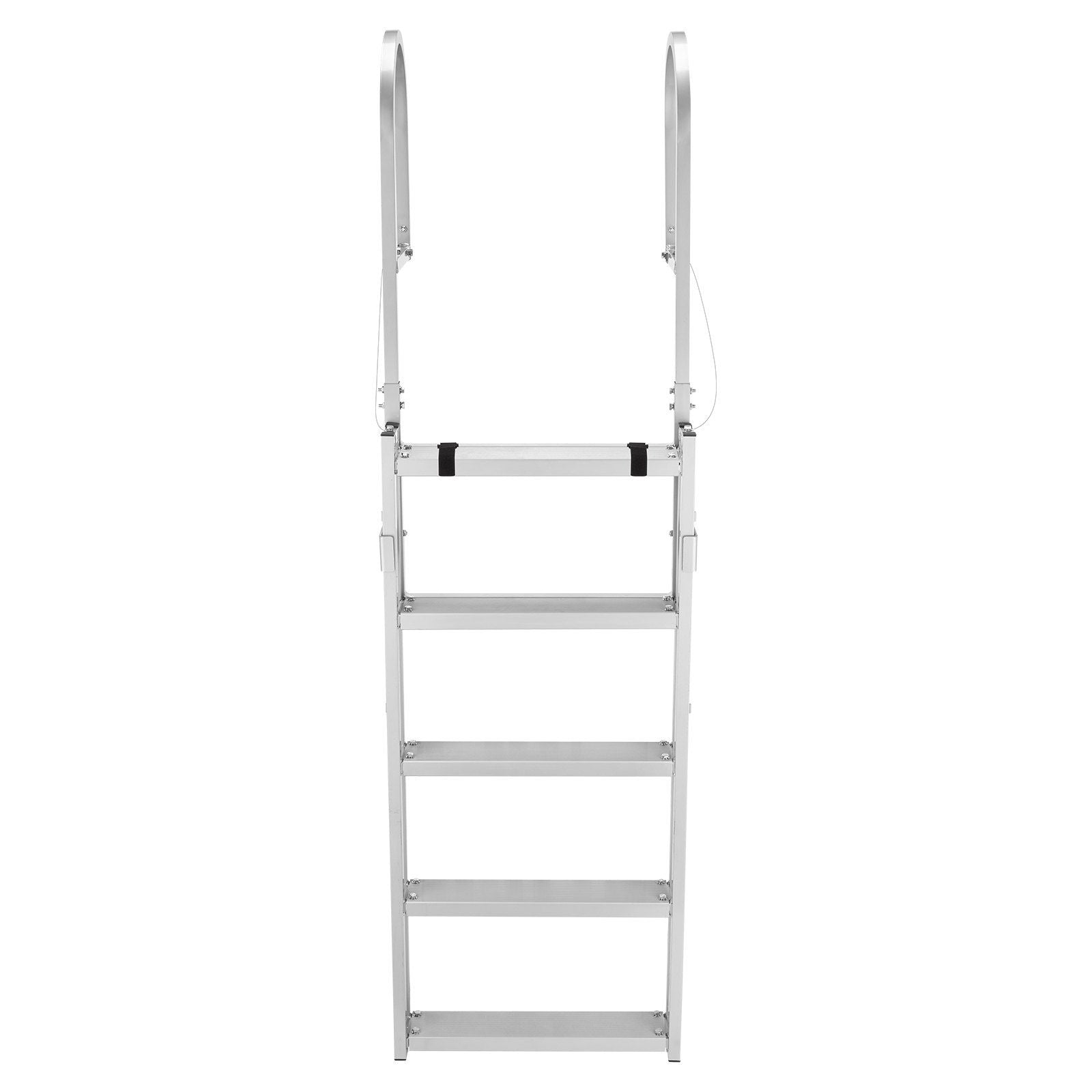 Retractable Dock Ladder, 5 Steps, Aluminum Alloy Pontoon Boat Swim Ladder, with Non-Slip Wide Steps, 159 kg V952-MTZTSSSWPJ356MH3V001V0
