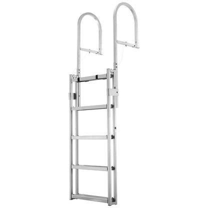 Retractable Dock Ladder, 5 Steps, Aluminum Alloy Pontoon Boat Swim Ladder, with Non-Slip Wide Steps, 159 kg V952-MTZTSSSWPJ356MH3V001V0