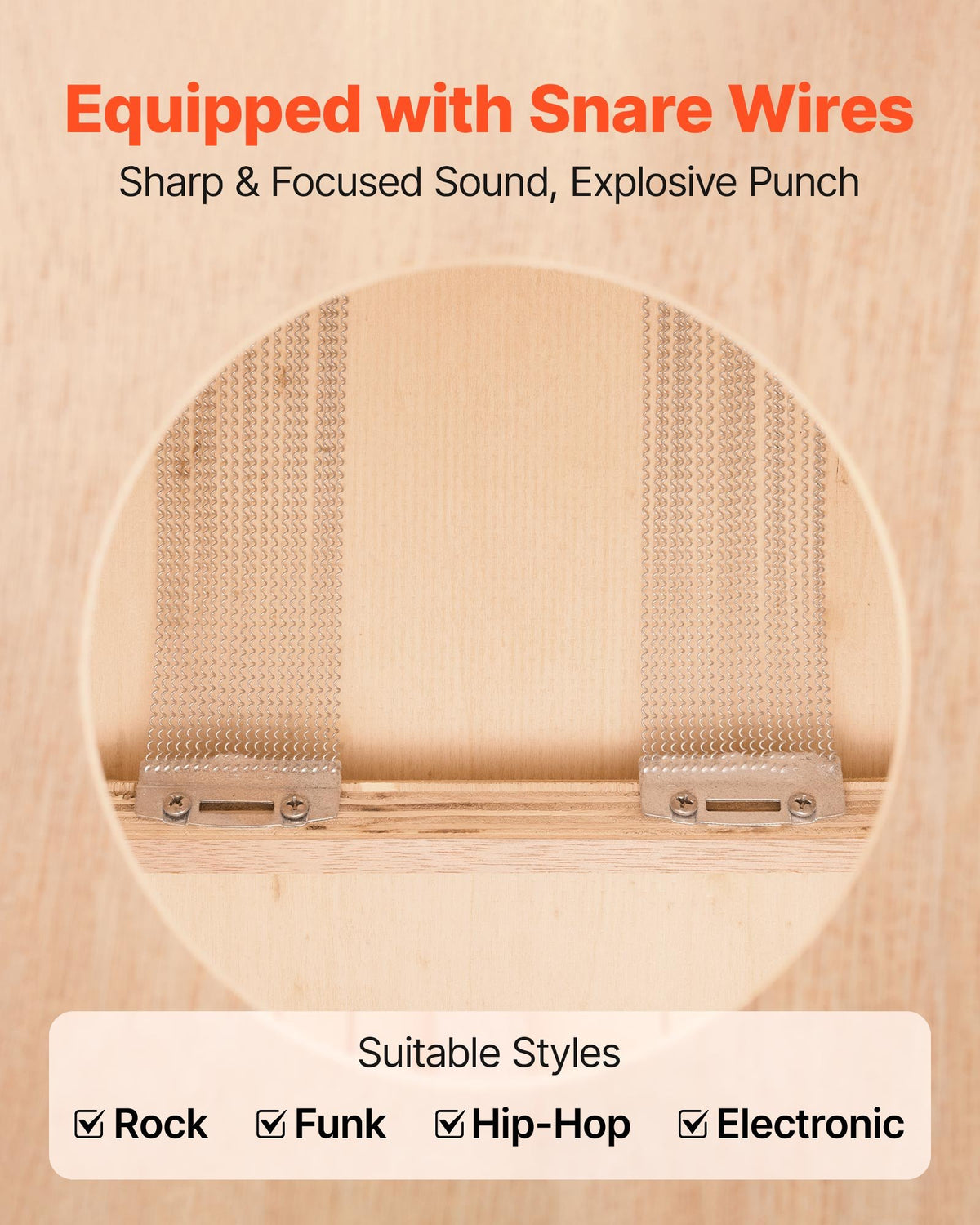 Cajon Box Drum, with Internal Snare Wires, Lightweight Wooden Percussion Box, Portable Birch Wood Drum V952-MXGCGKJGXWBXLJYJB001V0