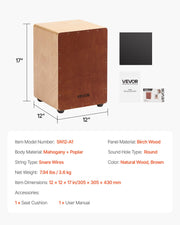 Cajon Box Drum, with Internal Snare Wires, Lightweight Wooden Percussion Box, Portable Birch Wood Drum V952-MXGCGKJGXWBXLJYJB001V0