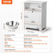 Pet Feeding Station w/ 2 Elevated Dog Bowls Dog Food & Toy Storage Cabinet V952-MZCWHSWJ24YC6P61XV0