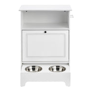 Pet Feeding Station w/ 2 Elevated Dog Bowls Dog Food & Toy Storage Cabinet V952-MZCWHSWJ24YC6P61XV0