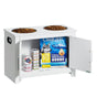 Pet Feeding Station w/ 2 Elevated Dog Bowls Dog Food & Toy Storage Cabinet V952-MZCWHSWT17INOQPQNV0