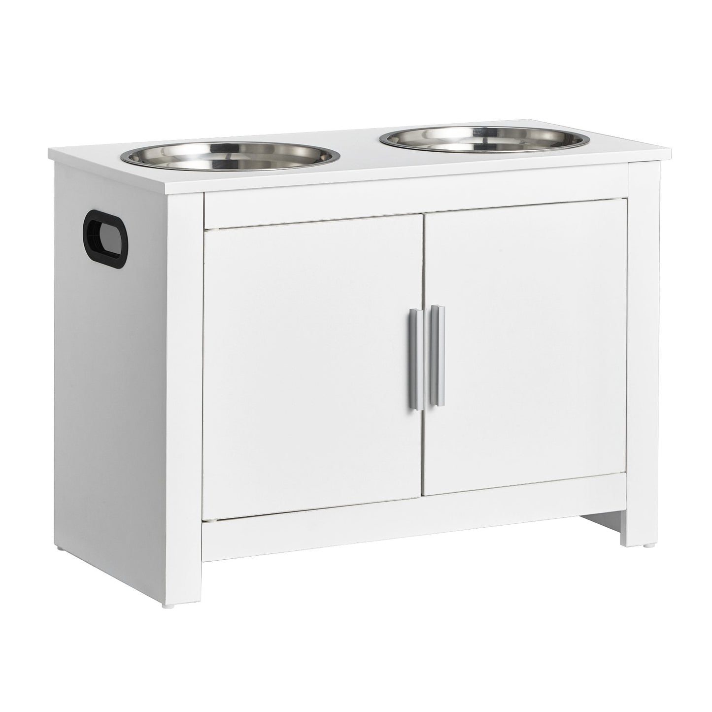 Pet Feeding Station w/ 2 Elevated Dog Bowls Dog Food & Toy Storage Cabinet V952-MZCWHSWT17INOQPQNV0