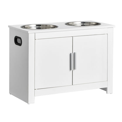 Pet Feeding Station w/ 2 Elevated Dog Bowls Dog Food & Toy Storage Cabinet V952-MZCWHSWT17INOQPQNV0