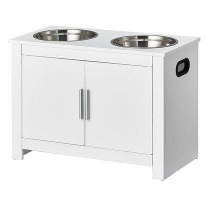 Pet Feeding Station w/ 2 Elevated Dog Bowls Dog Food & Toy Storage Cabinet V952-MZCWHSWT17INOQPQNV0