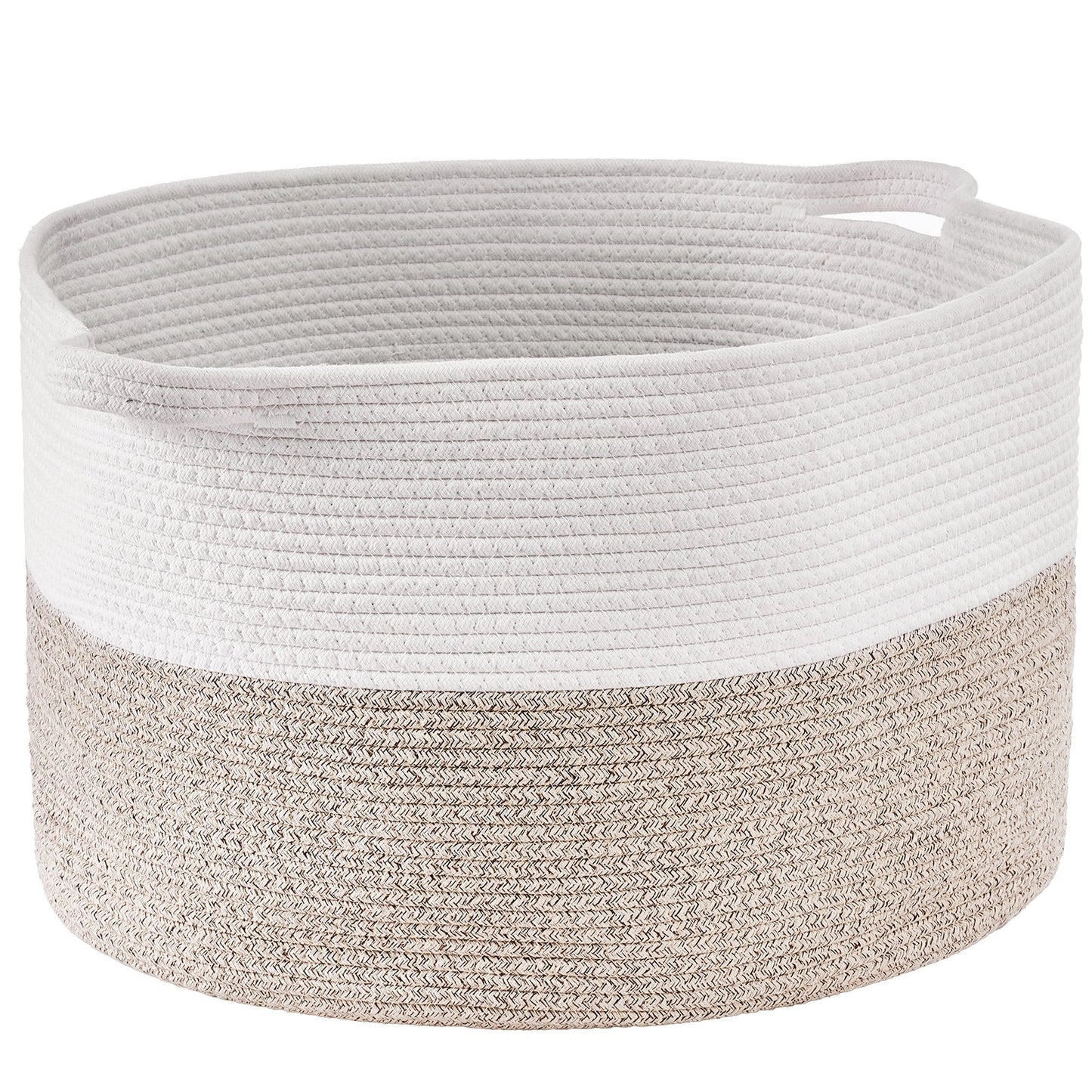 Cotton Rope Storage Basket 87L Woven Blanket Basket 20 x 20 x 14 in V952-MZCWLYZTL22W2SO26V0