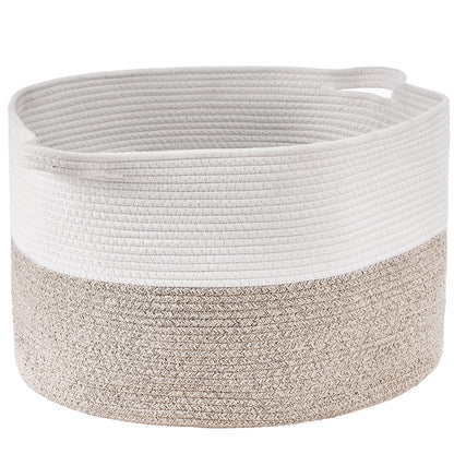 Cotton Rope Storage Basket 87L Woven Blanket Basket 20 x 20 x 14 in V952-MZCWLYZTL22W2SO26V0