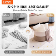 Cotton Rope Storage Basket 87L Woven Blanket Basket 20 x 20 x 14 in V952-MZCWLYZTL22W2SO26V0