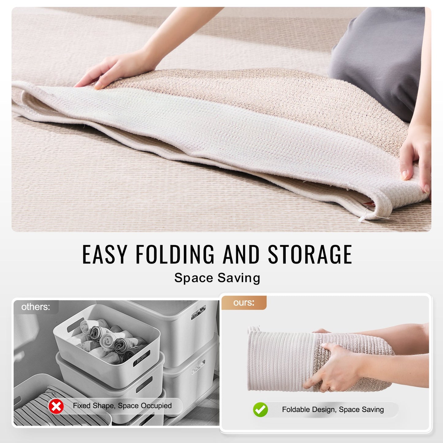 Cotton Rope Storage Basket 87L Woven Blanket Basket 20 x 20 x 14 in V952-MZCWLYZTL22W2SO26V0
