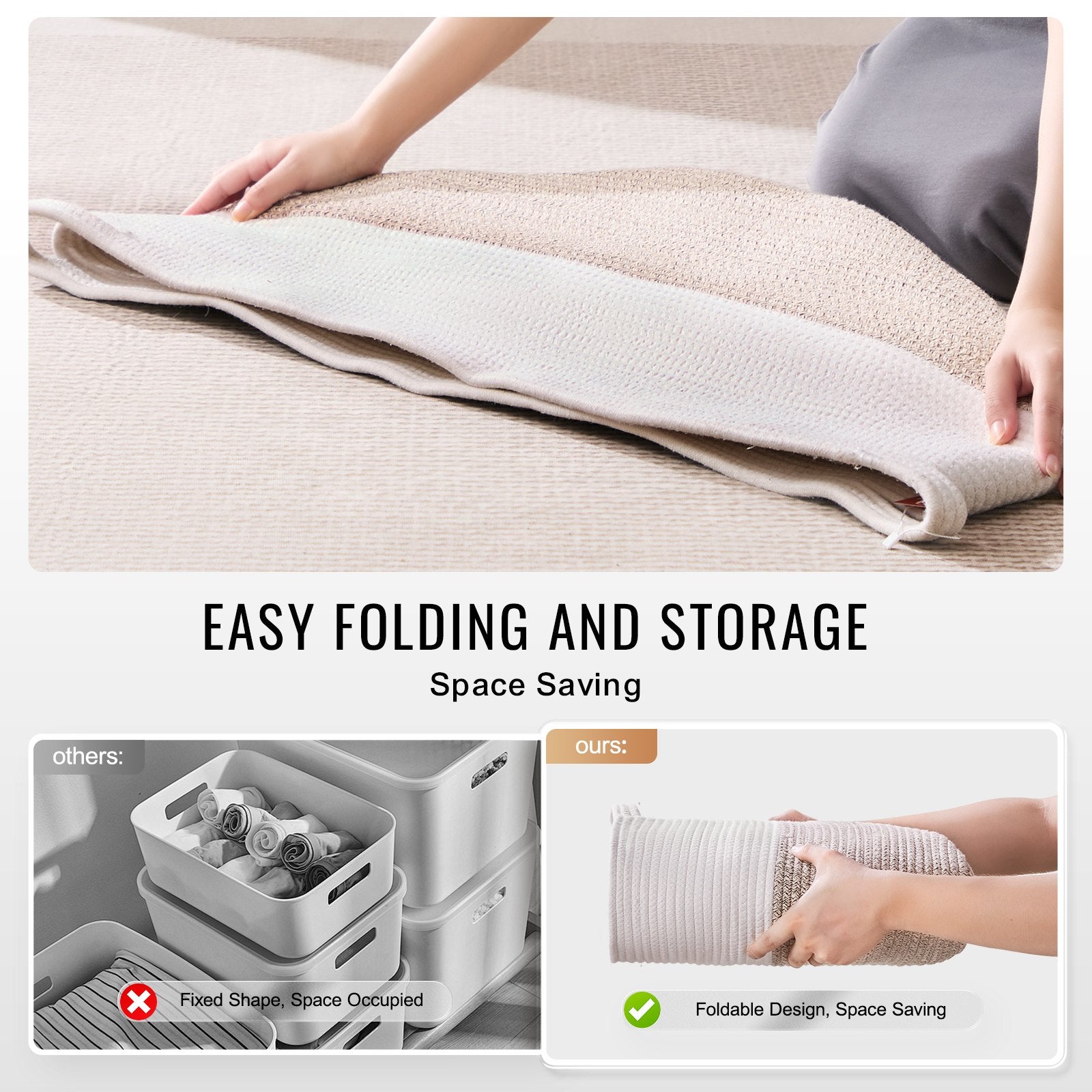 Cotton Rope Storage Basket 87L Woven Blanket Basket 20 x 20 x 14 in V952-MZCWLYZTL22W2SO26V0