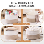 Cotton Rope Storage Basket 87L Woven Blanket Basket 20 x 20 x 14 in V952-MZCWLYZTL22W2SO26V0