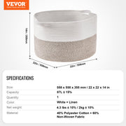 Cotton Rope Storage Basket 87L Woven Blanket Basket 20 x 20 x 14 in V952-MZCWLYZTL22W2SO26V0