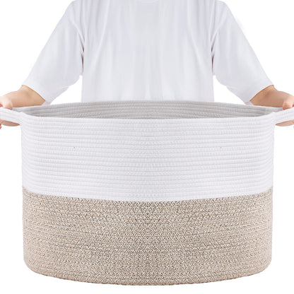 Cotton Rope Storage Basket 87L Woven Blanket Basket 20 x 20 x 14 in V952-MZCWLYZTL22W2SO26V0