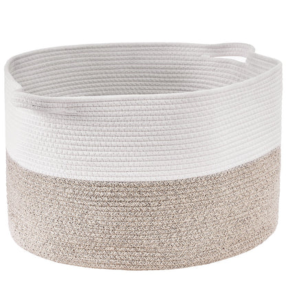 Cotton Rope Storage Basket 87L Woven Blanket Basket 20 x 20 x 14 in V952-MZCWLYZTL22W2SO26V0