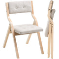Wooden Folding Chairs with Cushion, Set of 2, Portable Foldable Cushion Chair with Wooden Frame, Modern V952-MZHZZZDYXDFBPPPME001V0
