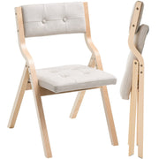 Wooden Folding Chairs with Cushion, Set of 2, Portable Foldable Cushion Chair with Wooden Frame, Modern V952-MZHZZZDYXDFBPPPME001V0