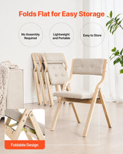 Wooden Folding Chairs with Cushion, Set of 2, Portable Foldable Cushion Chair with Wooden Frame, Modern V952-MZHZZZDYXDFBPPPME001V0
