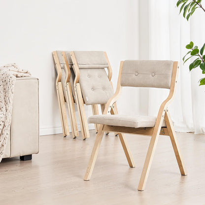 Wooden Folding Chairs with Cushion, Set of 2, Portable Foldable Cushion Chair with Wooden Frame, Modern V952-MZHZZZDYXDFBPPPME001V0