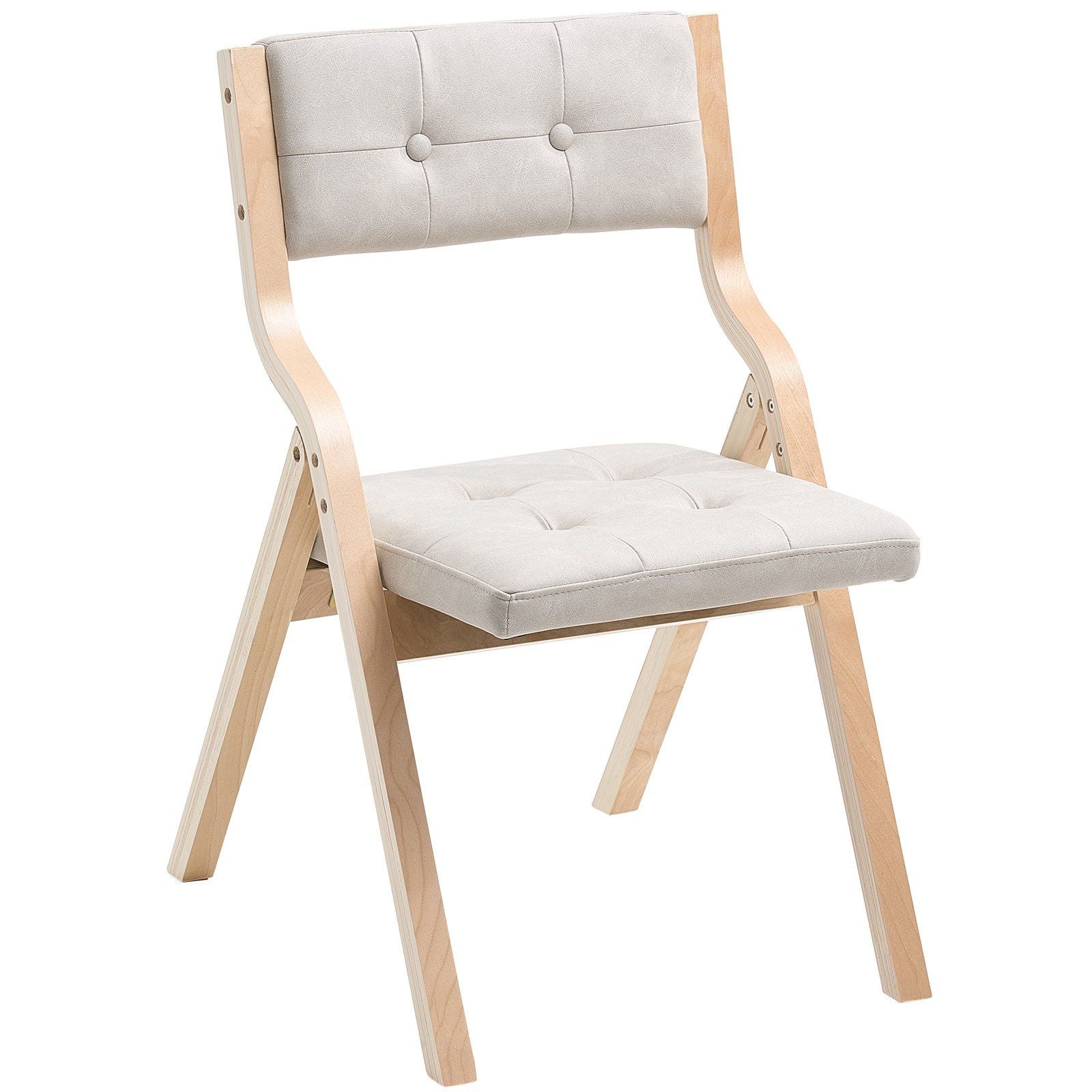 Wooden Folding Chairs with Cushion, Set of 2, Portable Foldable Cushion Chair with Wooden Frame, Modern V952-MZHZZZDYXDFBPPPME001V0