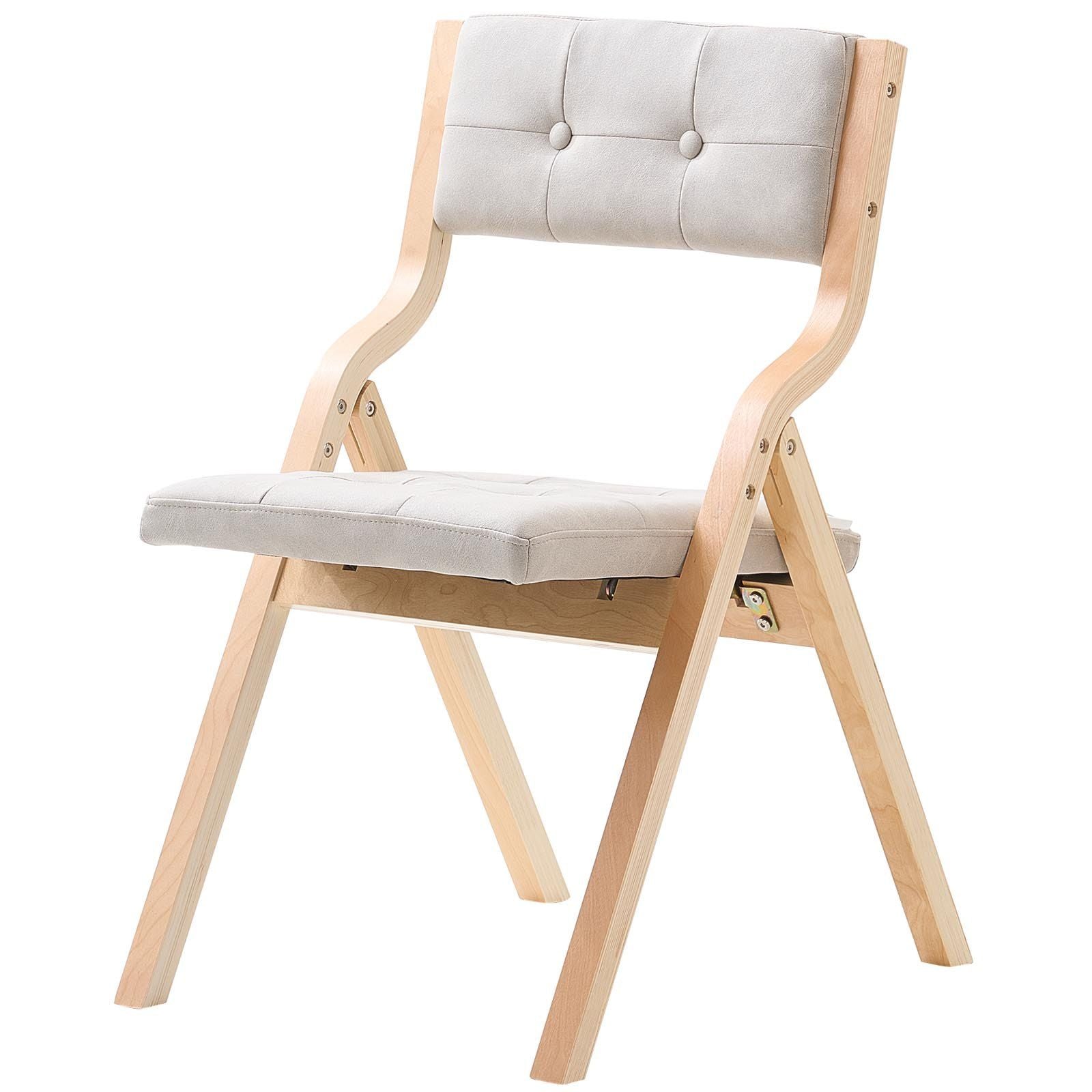 Wooden Folding Chairs with Cushion, Set of 2, Portable Foldable Cushion Chair with Wooden Frame, Modern V952-MZHZZZDYXDFBPPPME001V0