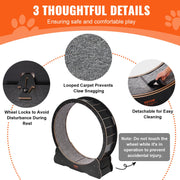 Wooden Cat Exercise Wheel, 43.3" Large Cat Treadmill Wheel for Indoor Cats, Cat Running Wheel with Detachable V952-MZMPBJHSMDB4VD4DSV0