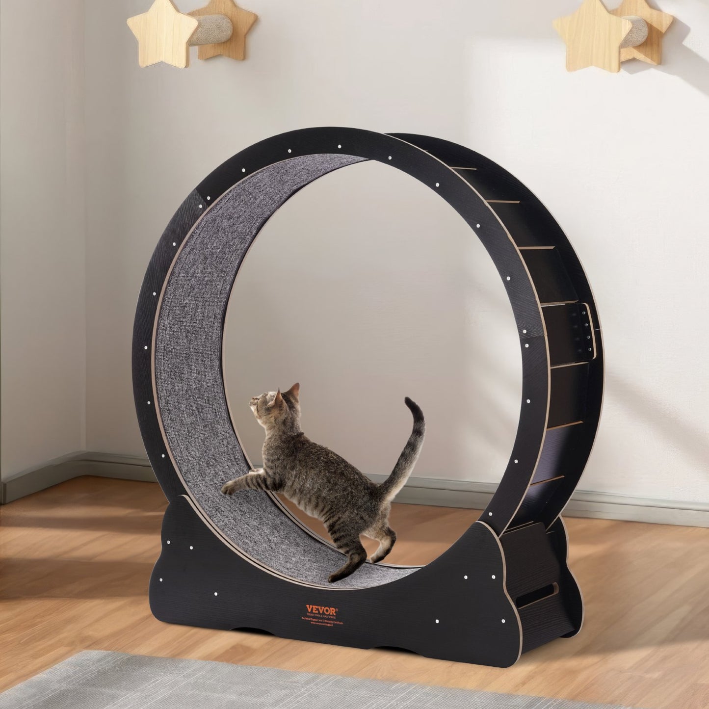Wooden Cat Exercise Wheel, 43.3" Large Cat Treadmill Wheel for Indoor Cats, Cat Running Wheel with Detachable V952-MZMPBJHSMDB4VD4DSV0