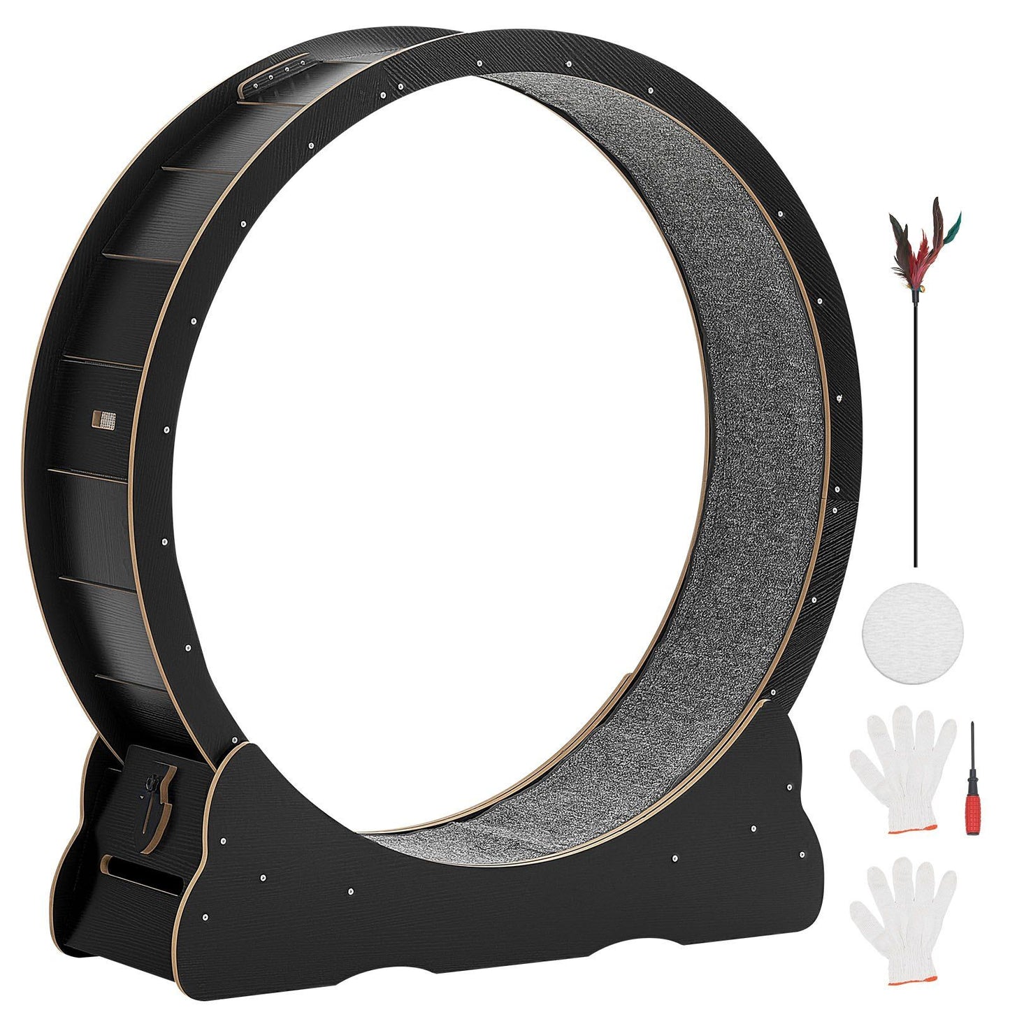 Cat Exercise Wheel, 120 cm Wooden Cat Running Wheel for Indoor Cats up to 12.7 kg, Cats Treadmill with V952-MZMPBJLHSMDB3N5ZN001V0