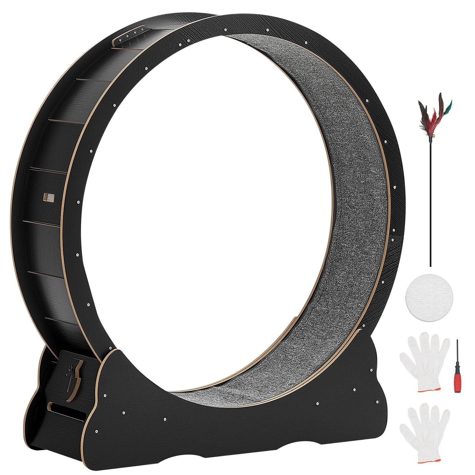 Cat Exercise Wheel, 120 cm Wooden Cat Running Wheel for Indoor Cats up to 12.7 kg, Cats Treadmill with V952-MZMPBJLHSMDB3N5ZN001V0