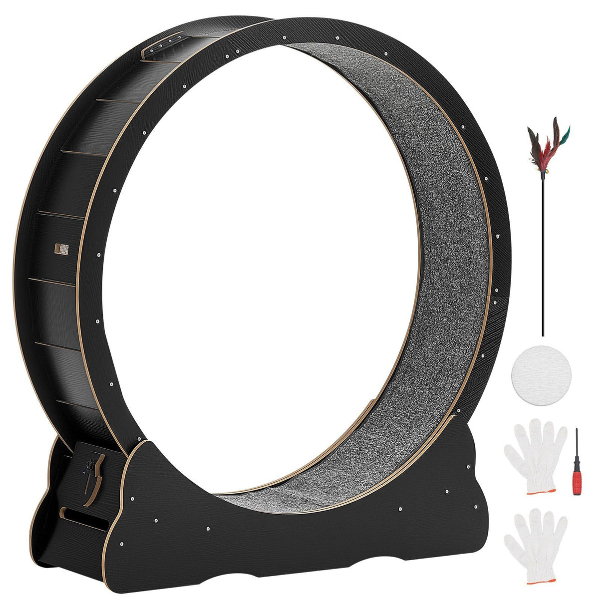 Cat Exercise Wheel, 120 cm Wooden Cat Running Wheel for Indoor Cats up to 12.7 kg, Cats Treadmill with V952-MZMPBJLHSMDB3N5ZN001V0