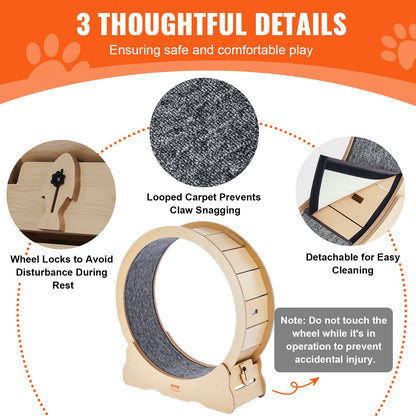 Cat Exercise Wheel, Large Cat Treadmill Wheel for Indoor Cats, 35.8 inch Cat Running Wheel with Detachable V952-MZMPBJYMSMDBCOLWSV0