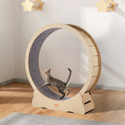Wooden Cat Exercise Wheel, 1320mm Large Cat Treadmill Wheel for Indoor Cats, Cat Running Wheel with V952-MZMPBJYMSMDBJ1EXWV0