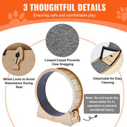 Wooden Cat Exercise Wheel, 43.3" Large Cat Treadmill Wheel for Indoor Cats, Cat Running Wheel with Detachable V952-MZMPBJYMSMDBOHXZ2V0