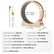 Wooden Cat Exercise Wheel, 43.3" Large Cat Treadmill Wheel for Indoor Cats, Cat Running Wheel with Detachable V952-MZMPBJYMSMDBOHXZ2V0