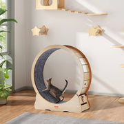 Wooden Cat Exercise Wheel, 43.3" Large Cat Treadmill Wheel for Indoor Cats, Cat Running Wheel with Detachable V952-MZMPBJYMSMDBOHXZ2V0