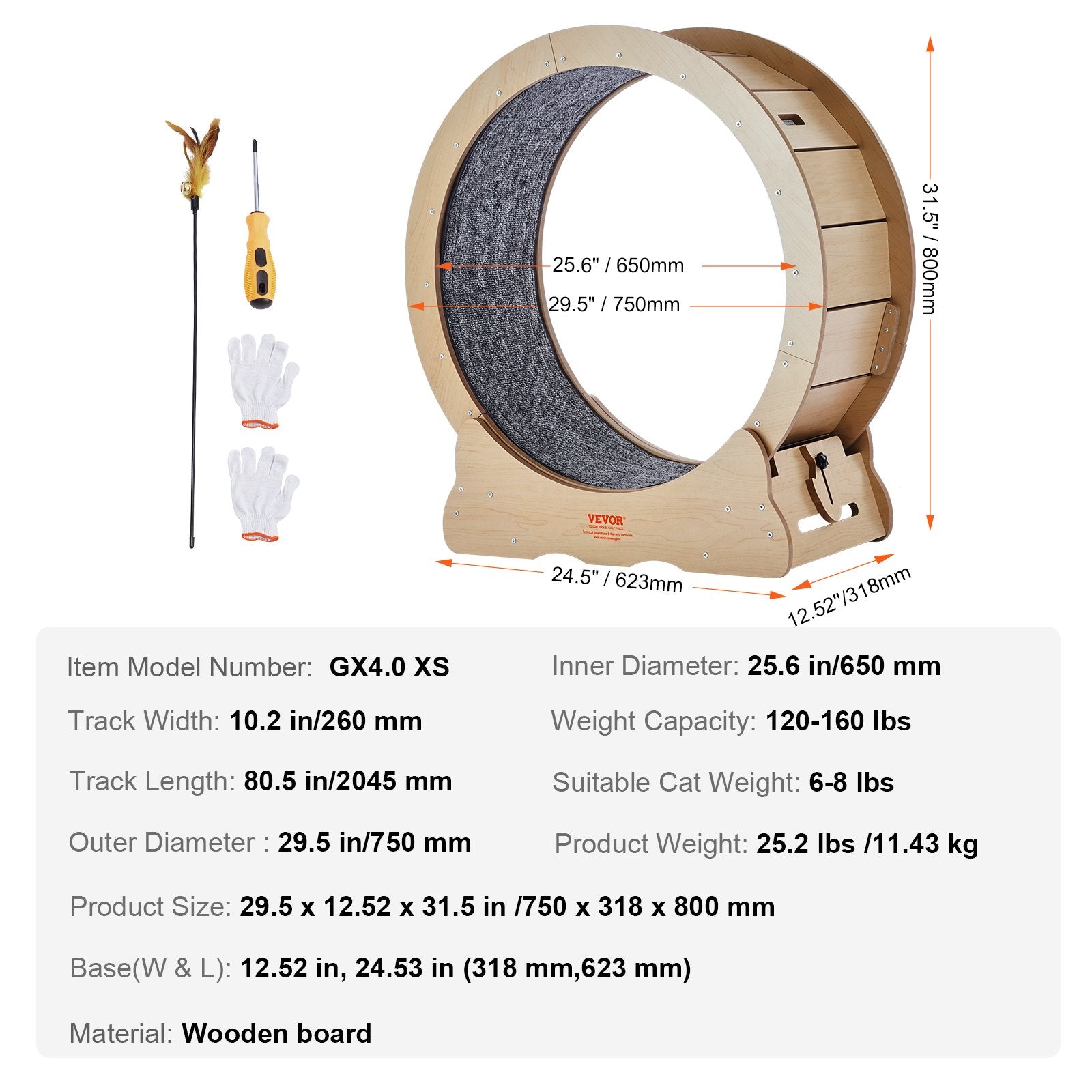 Cat Exercise Wheel Large Cat Treadmill Wheel for Indoor Cats 29.5 inch V952-MZMPBJYMSMDBZFT86V0
