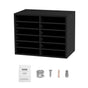Wood Literature Organizer Adjustable File Sorter 12 Compartments Black V952-MZWJZLFPJBH12855MV0