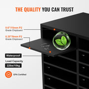 Wood Literature Organizer Adjustable File Sorter 12 Compartments Black V952-MZWJZLFPJBH12855MV0