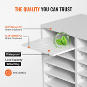 Wood Literature Organizer Adjustable File Sorter 12 Compartments White V952-MZWJZLFPJBH12EW2MV0
