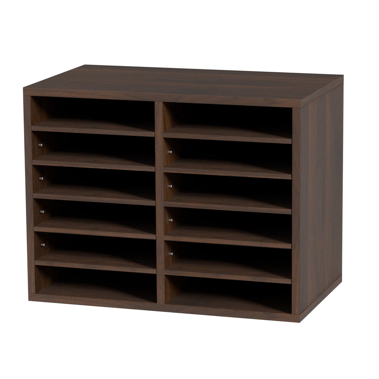Wood Literature Organizer Adjustable File Sorter 12 Compartments Brown V952-MZWJZLFPJBH12X5B4V0