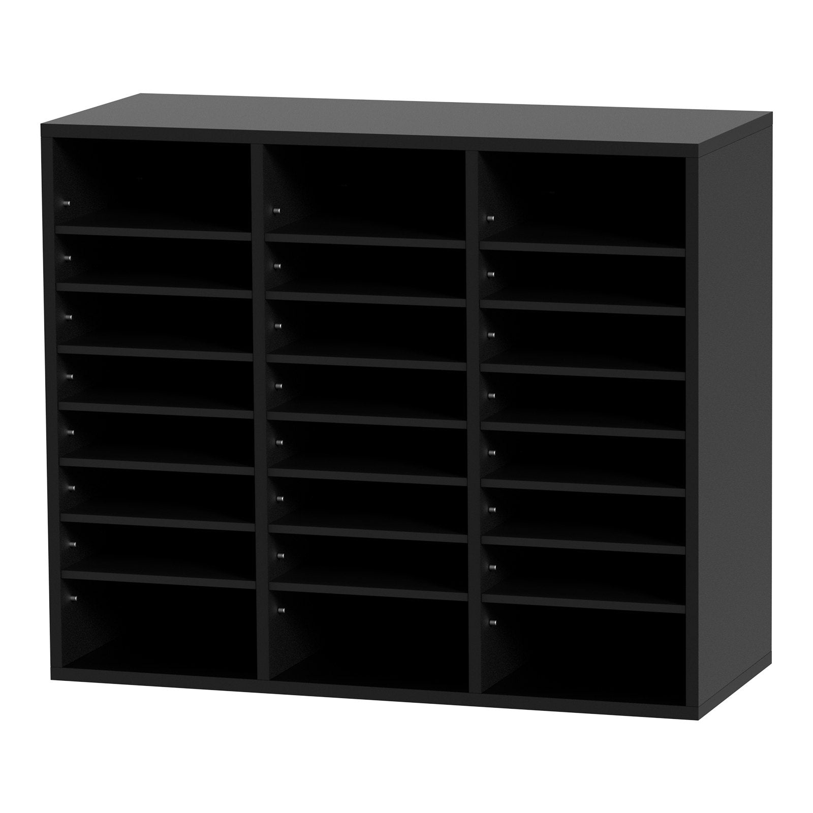 Wood Literature Organizer Adjustable File Sorter 24 Compartments Black V952-MZWJZLFPJBH243C54V0