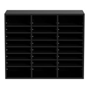 Wood Literature Organizer Adjustable File Sorter 24 Compartments Black V952-MZWJZLFPJBH243C54V0