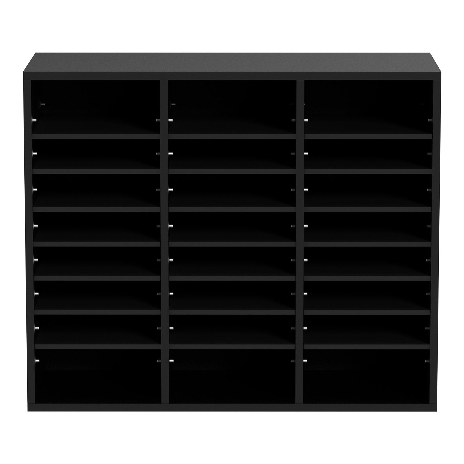 Wood Literature Organizer Adjustable File Sorter 24 Compartments Black V952-MZWJZLFPJBH243C54V0