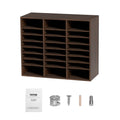 Wood Literature Organizer Adjustable File Sorter 24 Compartments Brown V952-MZWJZLFPJBH24D1RVV0