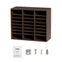 Wood Literature Organizer Adjustable File Sorter 24 Compartments Brown V952-MZWJZLFPJBH24D1RVV0