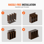 Wood Literature Organizer Adjustable File Sorter 24 Compartments Brown V952-MZWJZLFPJBH24D1RVV0