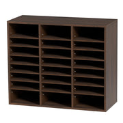Wood Literature Organizer Adjustable File Sorter 24 Compartments Brown V952-MZWJZLFPJBH24D1RVV0