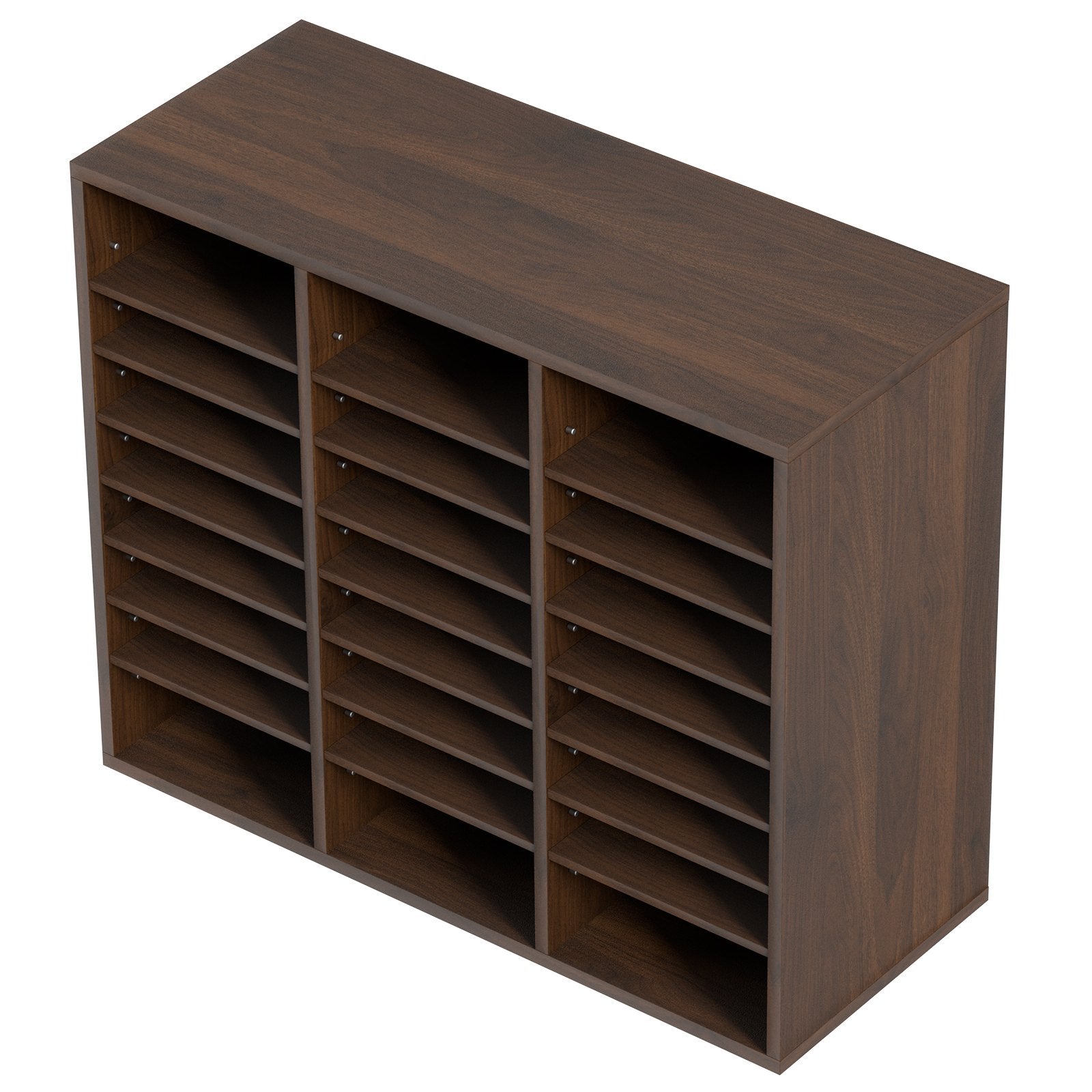 Wood Literature Organizer Adjustable File Sorter 24 Compartments Brown V952-MZWJZLFPJBH24D1RVV0