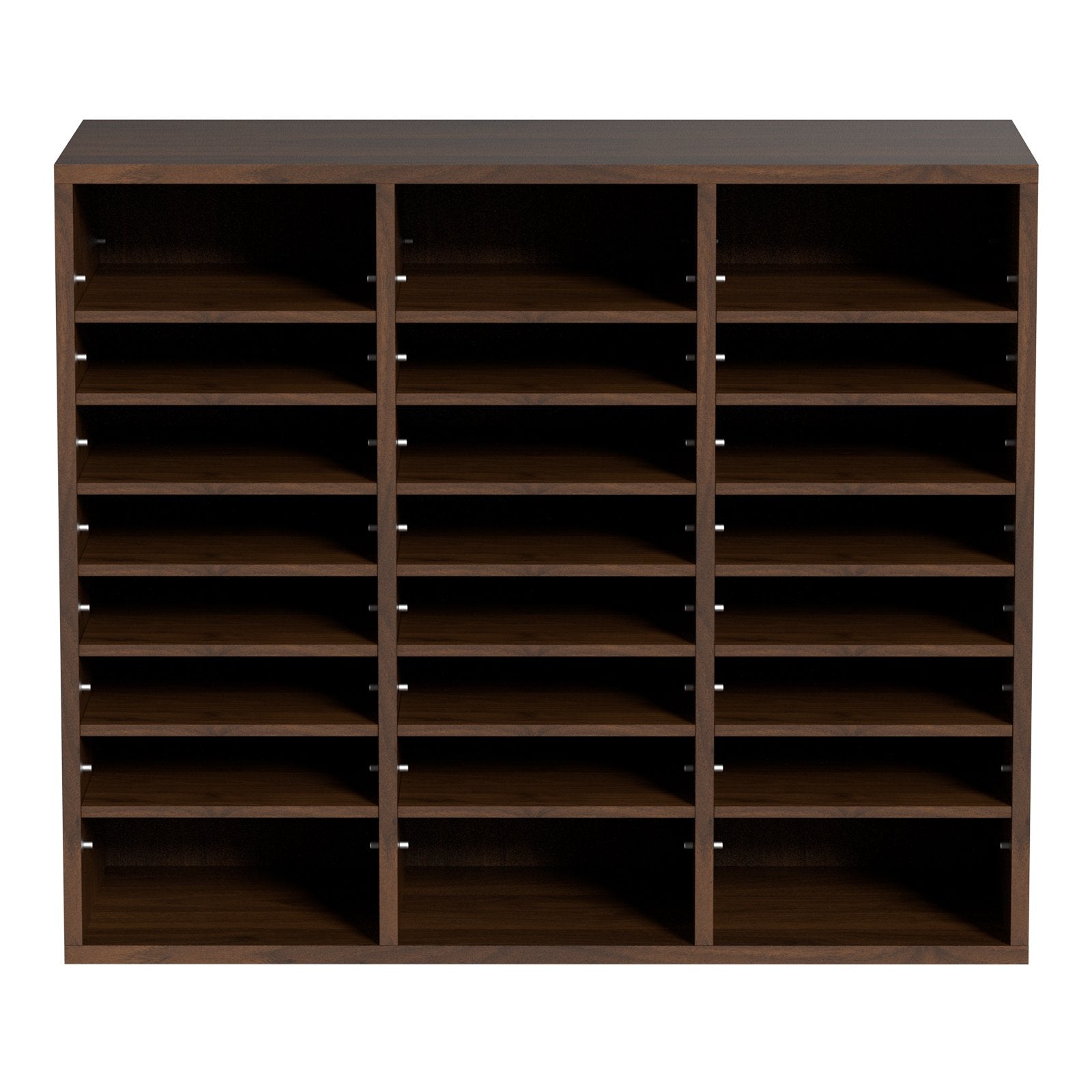 Wood Literature Organizer Adjustable File Sorter 24 Compartments Brown V952-MZWJZLFPJBH24D1RVV0