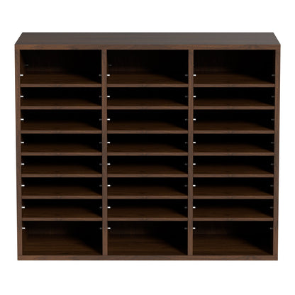 Wood Literature Organizer Adjustable File Sorter 24 Compartments Brown V952-MZWJZLFPJBH24D1RVV0